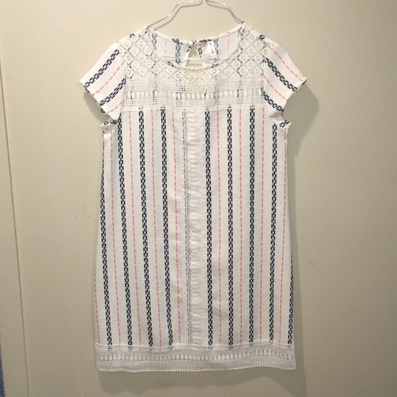 Xhilaration Dresses & Skirts - Xhilaration White, Blue and Salmon Dress